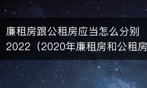 廉租房跟公租房应当怎么分别2022（2020年廉租房和公租房的区别）
