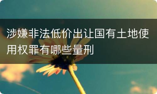 涉嫌非法低价出让国有土地使用权罪有哪些量刑