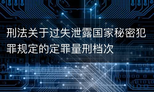 刑法关于过失泄露国家秘密犯罪规定的定罪量刑档次