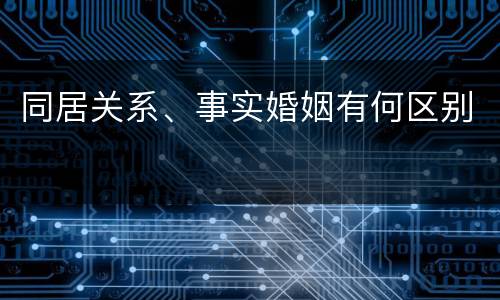同居关系、事实婚姻有何区别