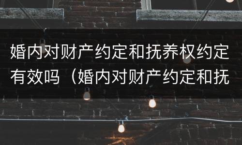 婚内对财产约定和抚养权约定有效吗（婚内对财产约定和抚养权约定有效吗法律）