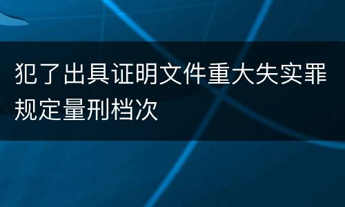 犯了出具证明文件重大失实罪规定量刑档次