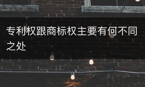 专利权跟商标权主要有何不同之处