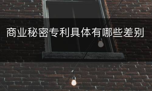 商业秘密专利具体有哪些差别