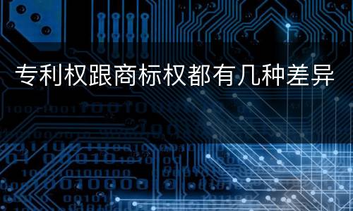 专利权跟商标权都有几种差异
