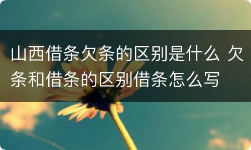 山西借条欠条的区别是什么 欠条和借条的区别借条怎么写