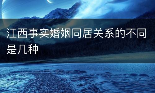 江西事实婚姻同居关系的不同是几种