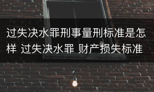 过失决水罪刑事量刑标准是怎样 过失决水罪 财产损失标准