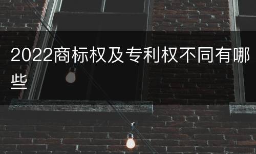 2022商标权及专利权不同有哪些