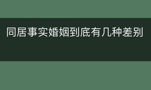 同居事实婚姻到底有几种差别