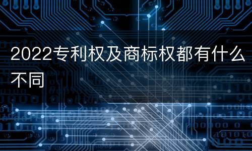 2022专利权及商标权都有什么不同