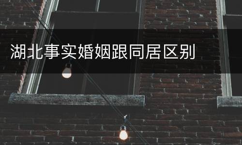 湖北事实婚姻跟同居区别