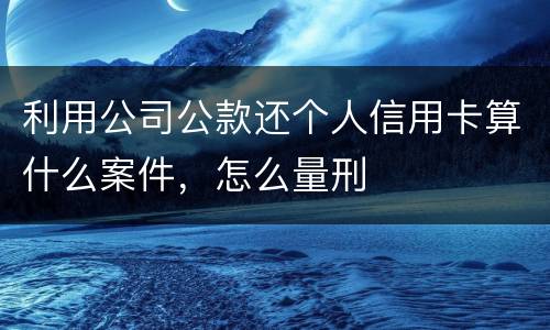 利用公司公款还个人信用卡算什么案件，怎么量刑