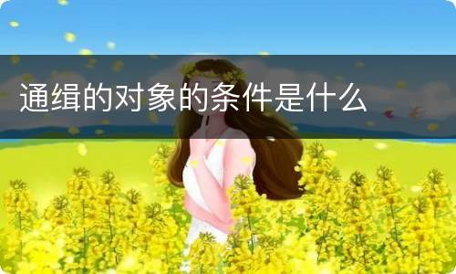 通缉的对象的条件是什么