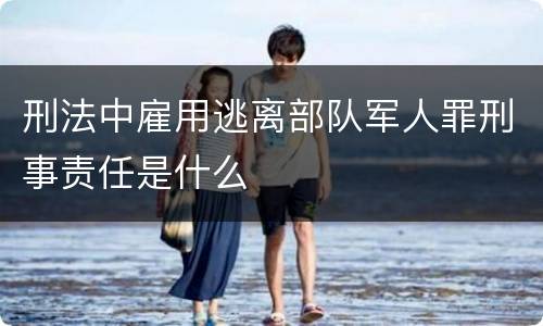 刑法中雇用逃离部队军人罪刑事责任是什么