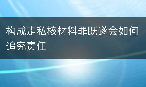 构成走私核材料罪既遂会如何追究责任