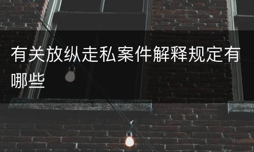 有关放纵走私案件解释规定有哪些
