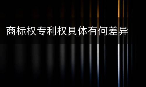 商标权专利权具体有何差异