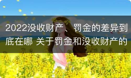 2022没收财产、罚金的差异到底在哪 关于罚金和没收财产的司法解释