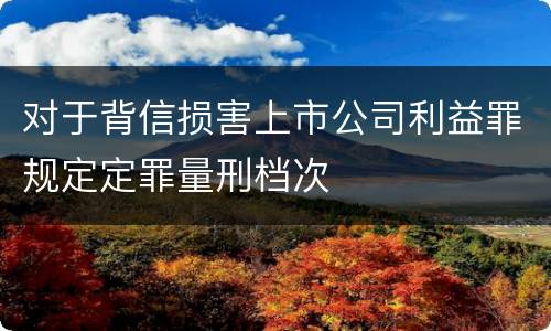 对于背信损害上市公司利益罪规定定罪量刑档次