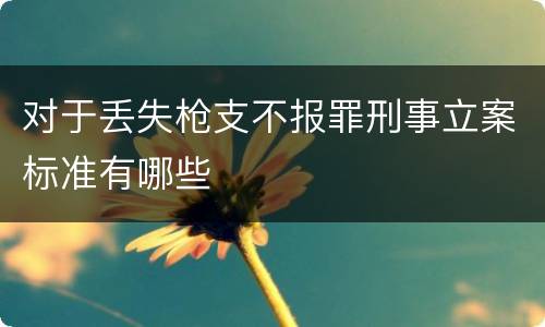 对于丢失枪支不报罪刑事立案标准有哪些