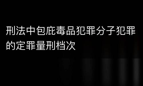 刑法中包庇毒品犯罪分子犯罪的定罪量刑档次