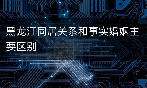 黑龙江同居关系和事实婚姻主要区别