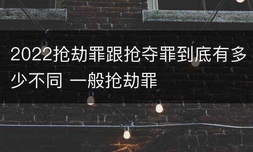 2022抢劫罪跟抢夺罪到底有多少不同 一般抢劫罪