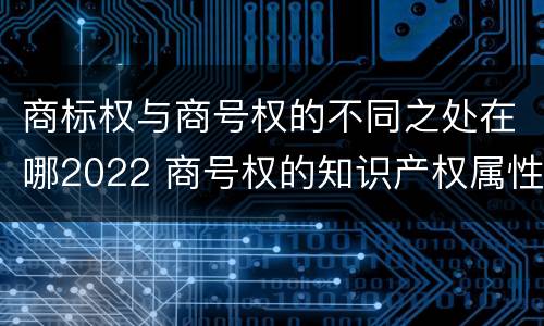 商标权与商号权的不同之处在哪2022 商号权的知识产权属性