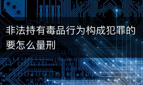 非法持有毒品行为构成犯罪的要怎么量刑