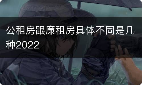 公租房跟廉租房具体不同是几种2022