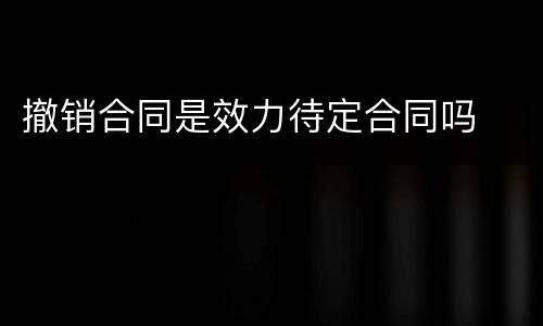 撤销合同是效力待定合同吗