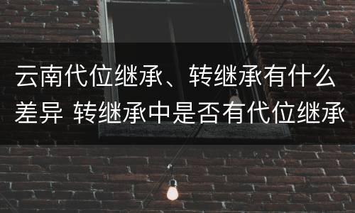 云南代位继承、转继承有什么差异 转继承中是否有代位继承