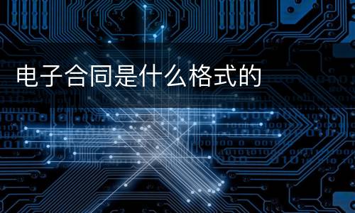 电子合同是什么格式的