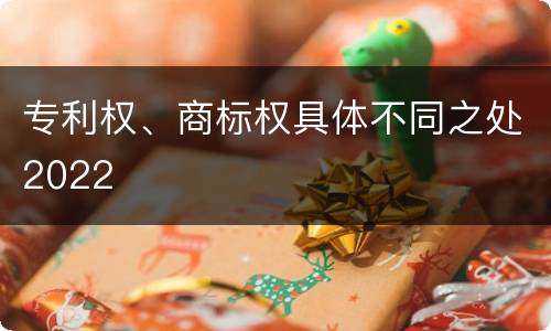 专利权、商标权具体不同之处2022