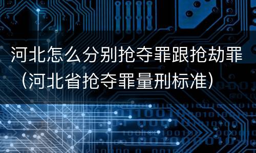 河北怎么分别抢夺罪跟抢劫罪（河北省抢夺罪量刑标准）