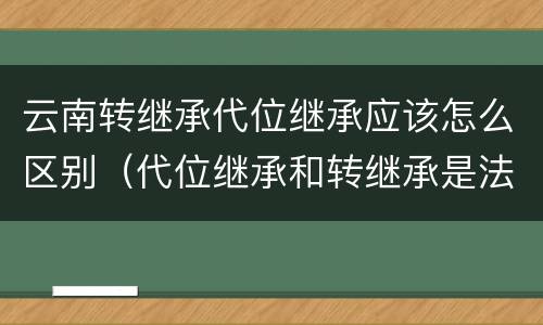 云南转继承代位继承应该怎么区别（代位继承和转继承是法定继承吗）