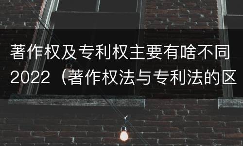 著作权及专利权主要有啥不同2022（著作权法与专利法的区别）
