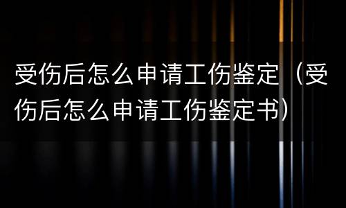 受伤后怎么申请工伤鉴定（受伤后怎么申请工伤鉴定书）