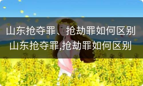 山东抢夺罪、抢劫罪如何区别 山东抢夺罪,抢劫罪如何区别判刑