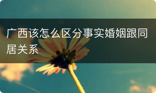 广西该怎么区分事实婚姻跟同居关系