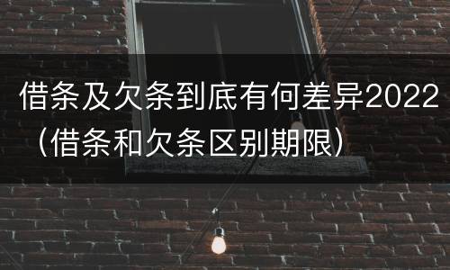 借条及欠条到底有何差异2022（借条和欠条区别期限）