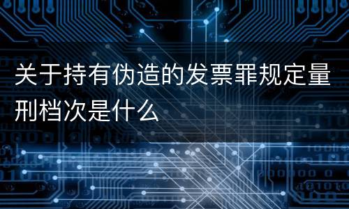 关于持有伪造的发票罪规定量刑档次是什么
