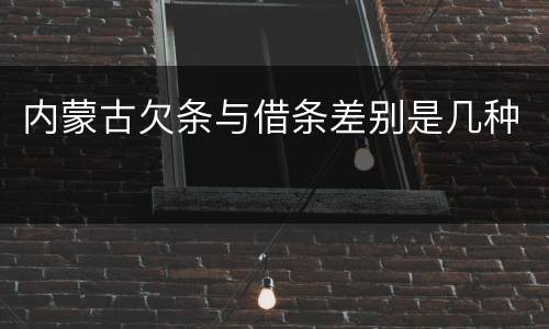内蒙古欠条与借条差别是几种