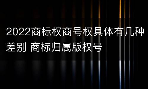 2022商标权商号权具体有几种差别 商标归属版权号