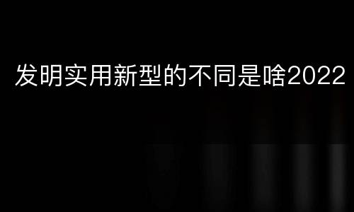 发明实用新型的不同是啥2022