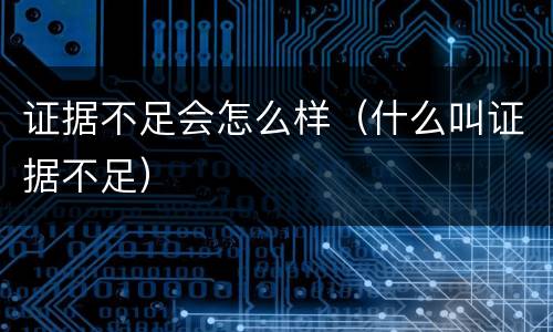 证据不足会怎么样（什么叫证据不足）