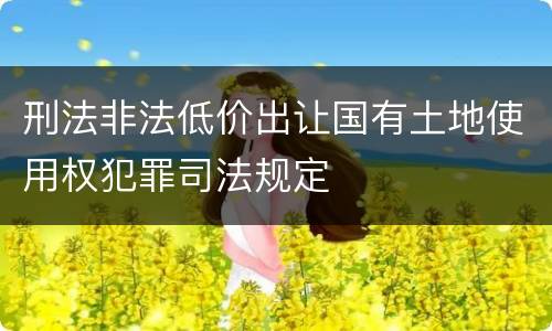 刑法非法低价出让国有土地使用权犯罪司法规定