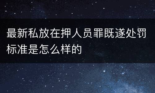 最新私放在押人员罪既遂处罚标准是怎么样的