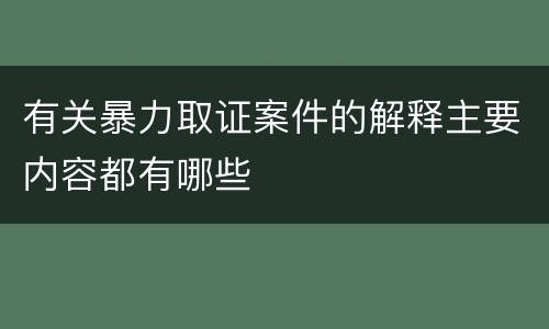 有关暴力取证案件的解释主要内容都有哪些